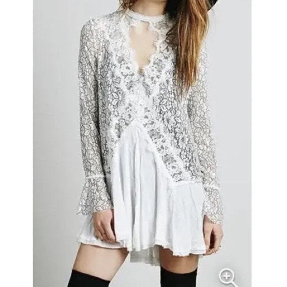 Free People Secret Origins Pieced Lace Tunic